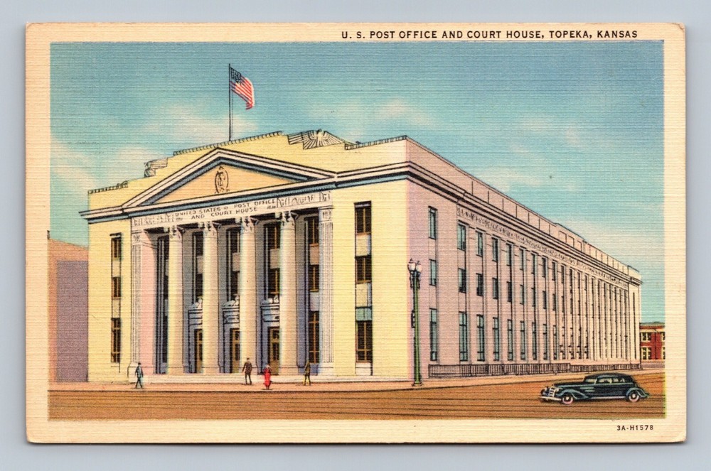 U.S. Post Office and Court House Topeka Kansas Postcard