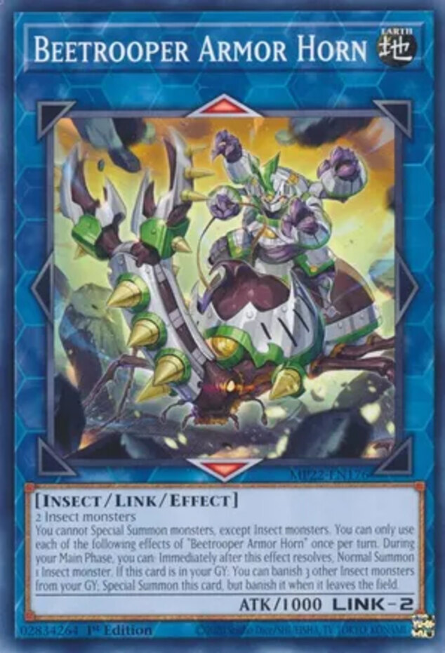 YuGiOh Beetrooper Armor Horn MP22-EN176 Common 1st Edition NM English