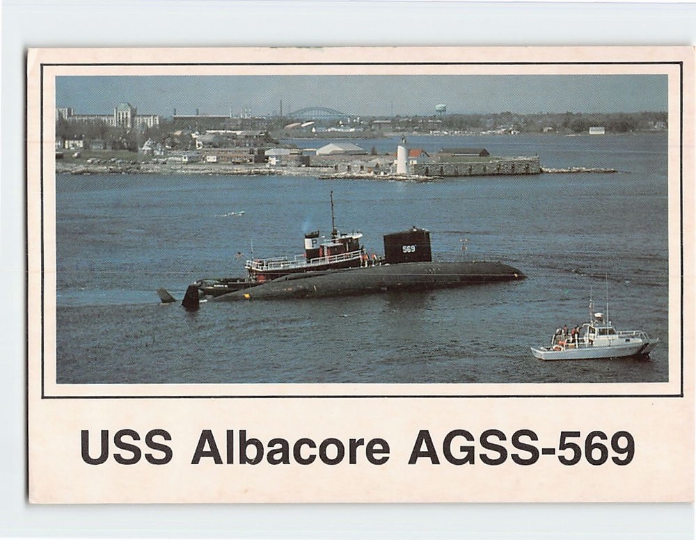Postcard USS Albacore AGSS 569 Albacore Park Portsmouth USA