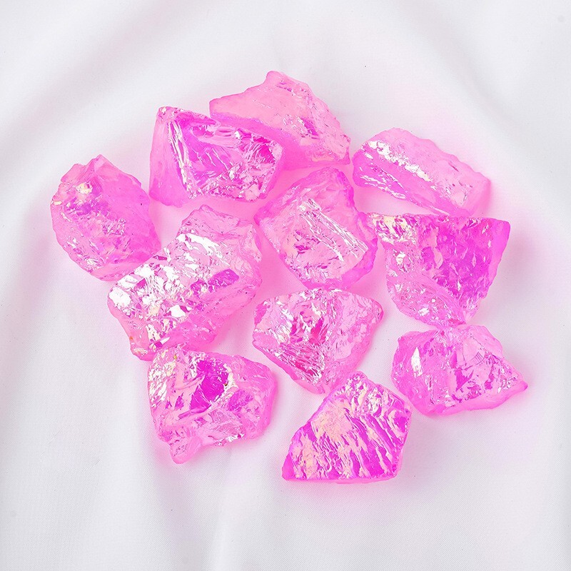 Raw Rough Electroplated Pink Stone Chunk Healing Mineral Rocks Gifts 100g