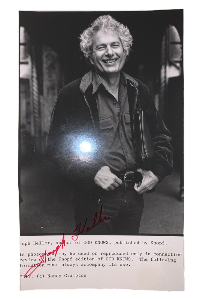 JOSEPH HELLER SIGNED VINTAGE PHOTOGRAPH, AUTHOR OF CATCH-22, AUTOGRAPHED