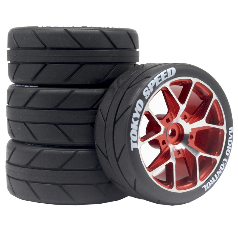 65mm Wheel Tyres Tires 12mm Hex For 1/10 1/12 1/14 RC Car Wltoys Tamiay tt01 D4