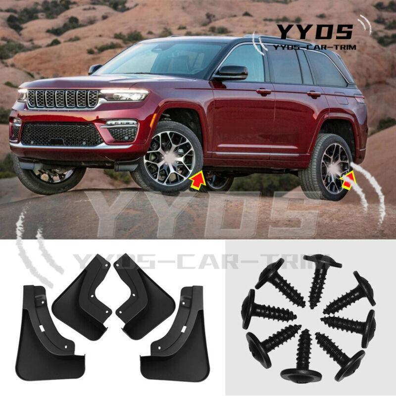 ABS Black Splashproof Fender Accessories 4pcs for Jeep Grand Cherokee 2022-2024-image