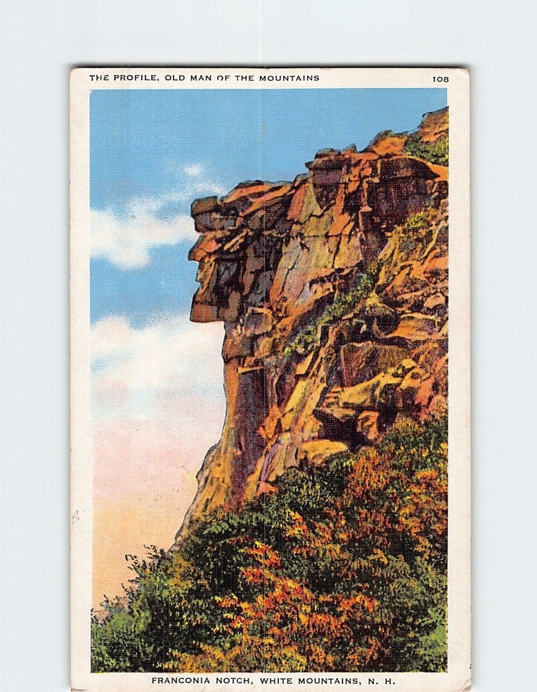 Postcard The Profile Old Man Of The Mountains Franconia Notch White Mts. NH USA