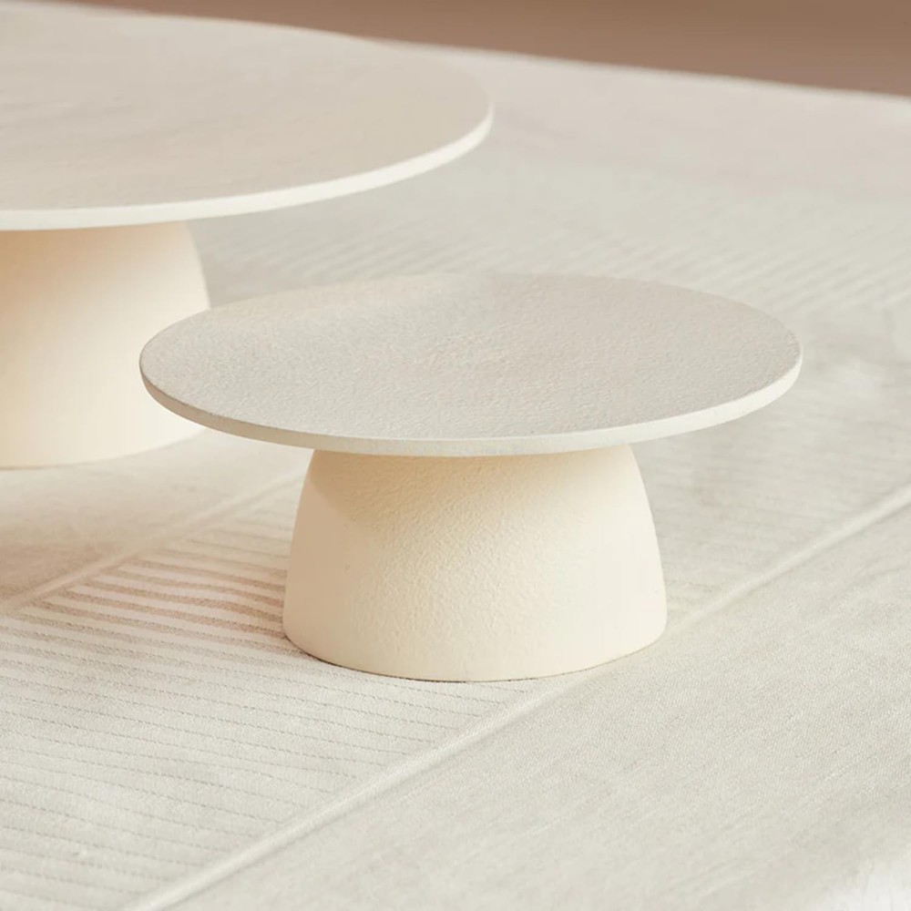 7-Inch Elegant Creme Aluminum Cake Pedestal Stand for Desserts and Display