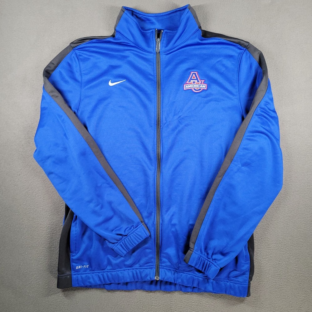Nike Full Zip Jacket Mens XXL Blue Patriot League American University Dri Fit