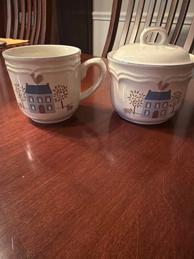 Vintage International China Stoneware Japan Heartland Creamer Mug And Sugar Bowl