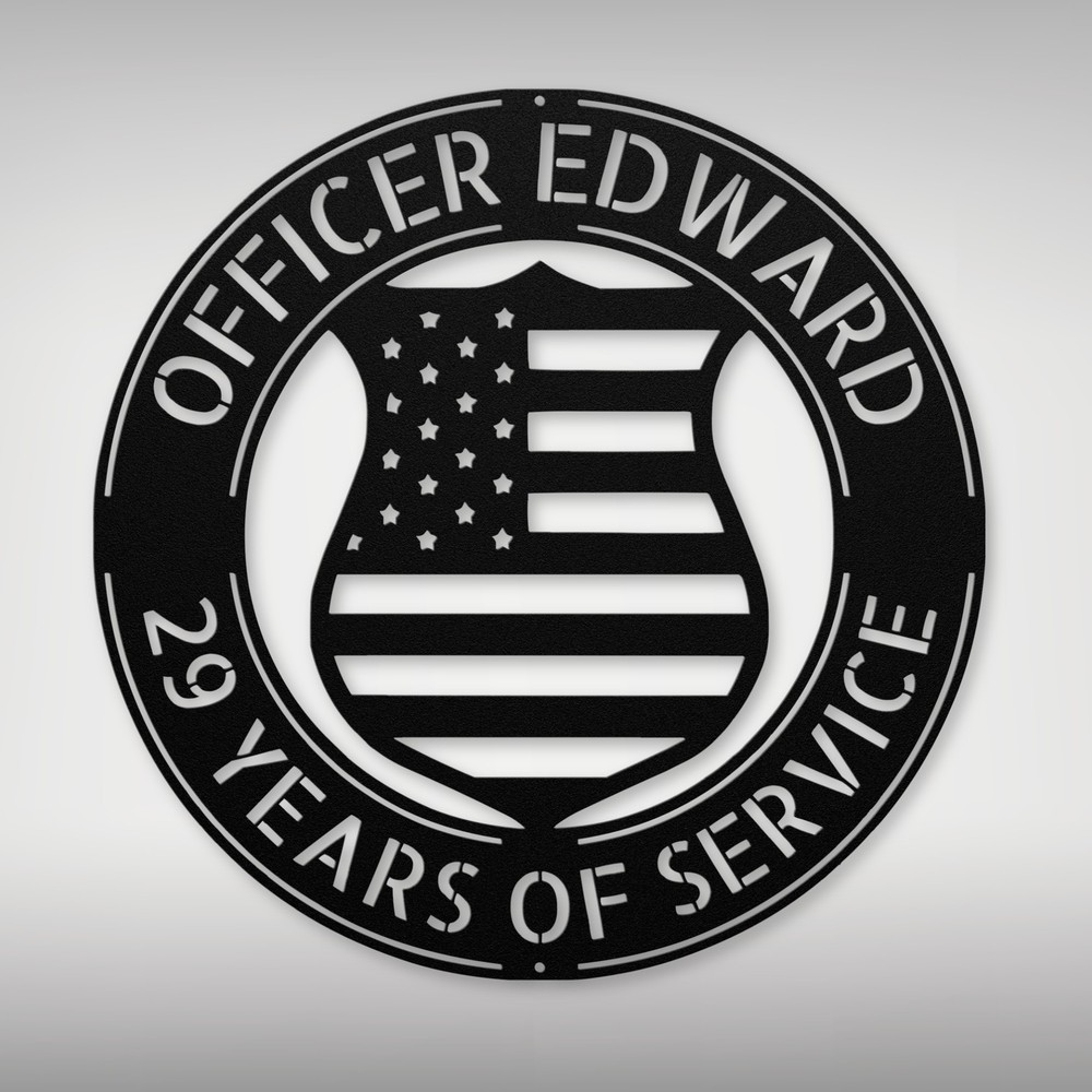 Custom Police Badge Metal Sign Perfect Gift for Law Enforcement Officers