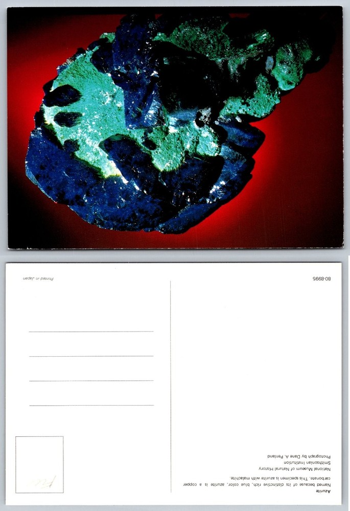 Azurite Malachite Mineral Postcard Smithsonian Museum Natural History Japan