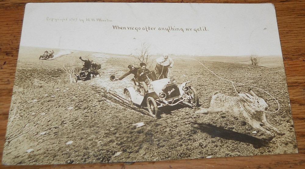 1909 Colorado CO Roping Jack Rabbit Exaggeration Real Photo RPPC Postcard T3