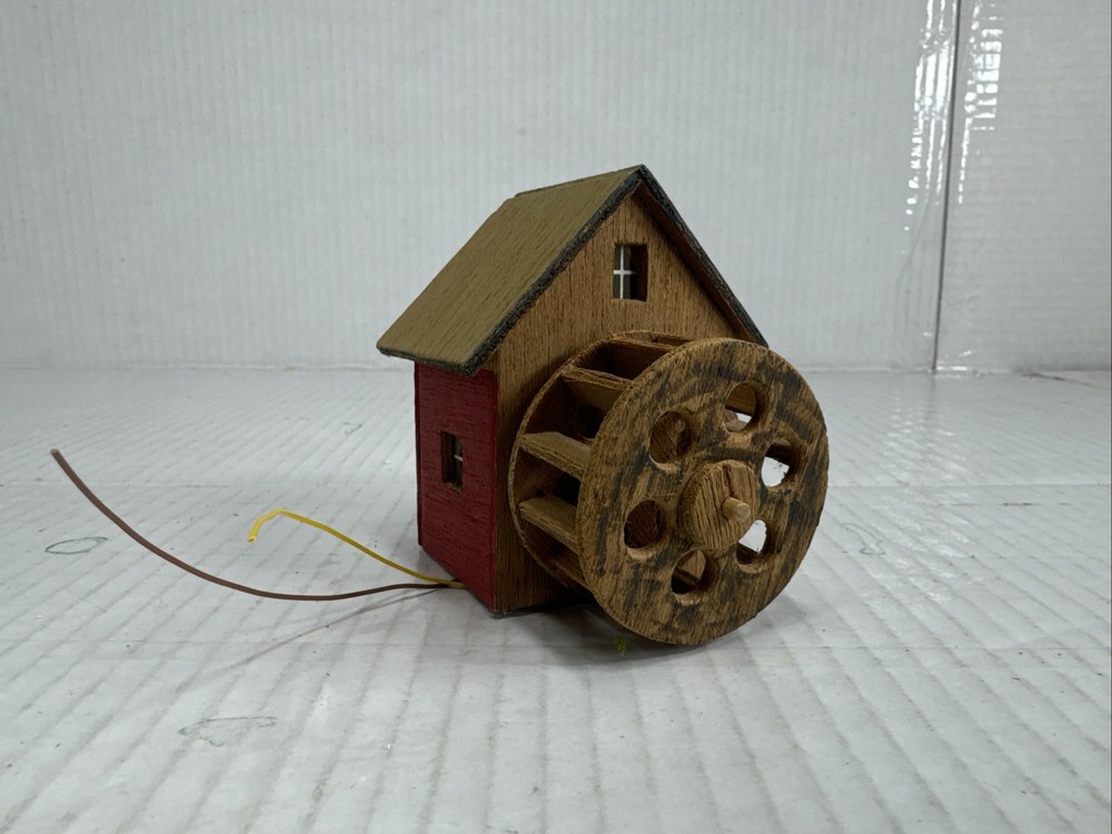 Wood Ho Scale Water Wheel Building For Train, Set Layout Scenery