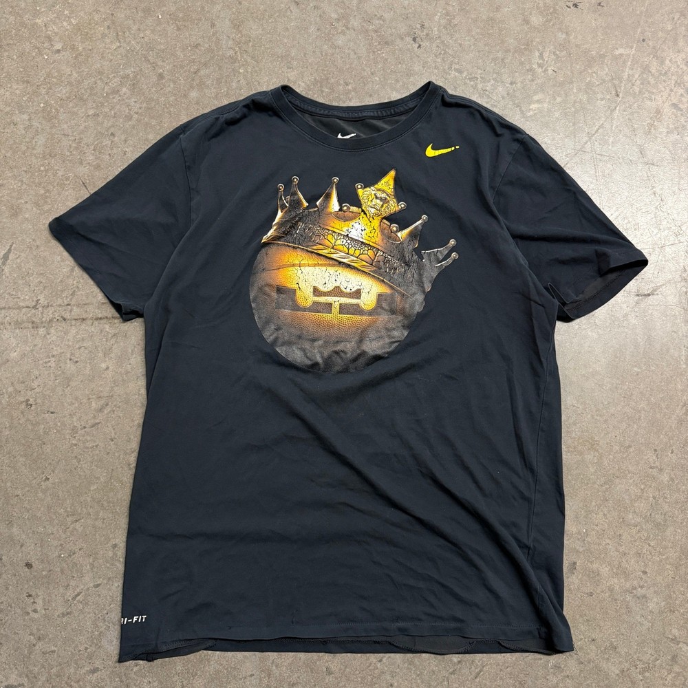 Nike Mens LeBron James King James Dri-FIT Graphic T-Shirt Black Large