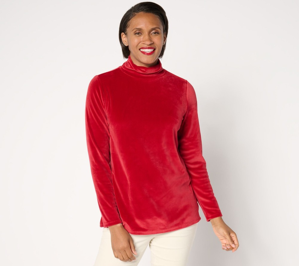 Belle by Kim Gravel Women's Top Plus Sz 3X Belleour Ruched Red A666946