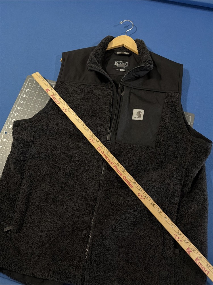Carhartt Yukon Extremes Vest Mens XL Black Sherpa Full Zip Pockets Outdoors