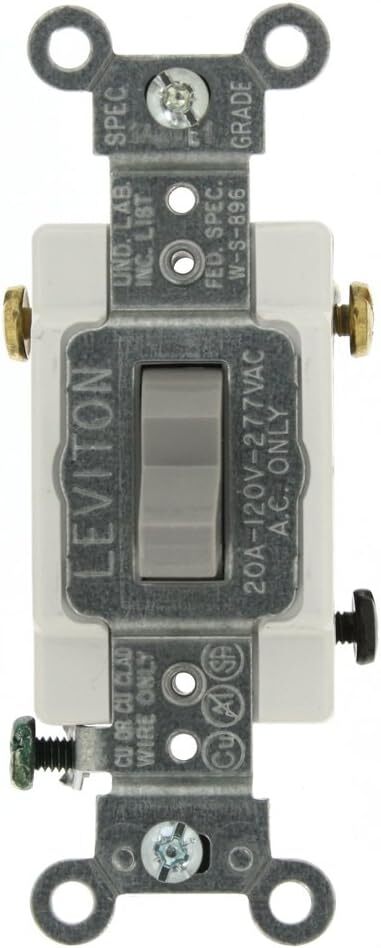 Leviton 20-Amp, 120/277-Volt, Toggle 3-Way AC Quiet Switch, Heavy Duty Grade-image