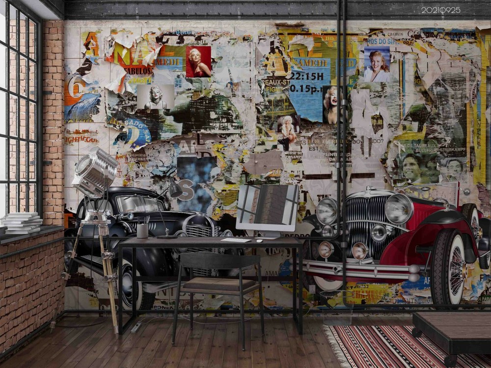 3D Abstract Artistic Graffiti Self-adhesive Removable Wallpaper Murals Wall 338-image