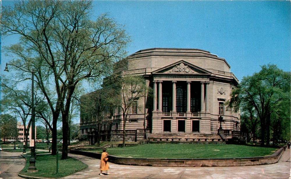 Ohio Natural Color Card Co., Cleveland 15, Ohio, SEVERANCE HALL, Euclid Postcard