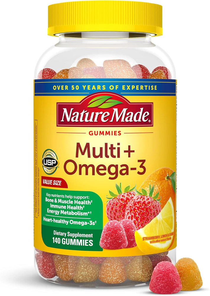 Multivitamin + Omega-3, Dietary Supplement for Daily Nutritional Support, 140 Gu