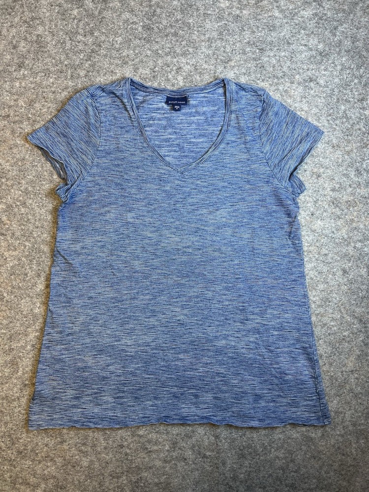 J. Jill Purejill Indigo Short Sleeve T-shirt V-Neck Top Blue Women’s Size M