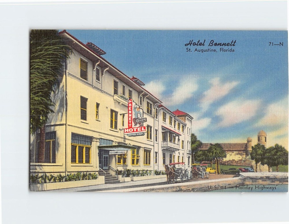 Postcard Hotel Bennett By-The-Sea Saint St. Augustine Florida USA North America