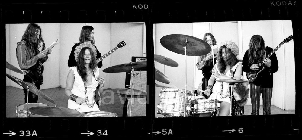'68 Janis Joplin playing drums Newport Folk Festival 35mm 2 Negative Lot B586