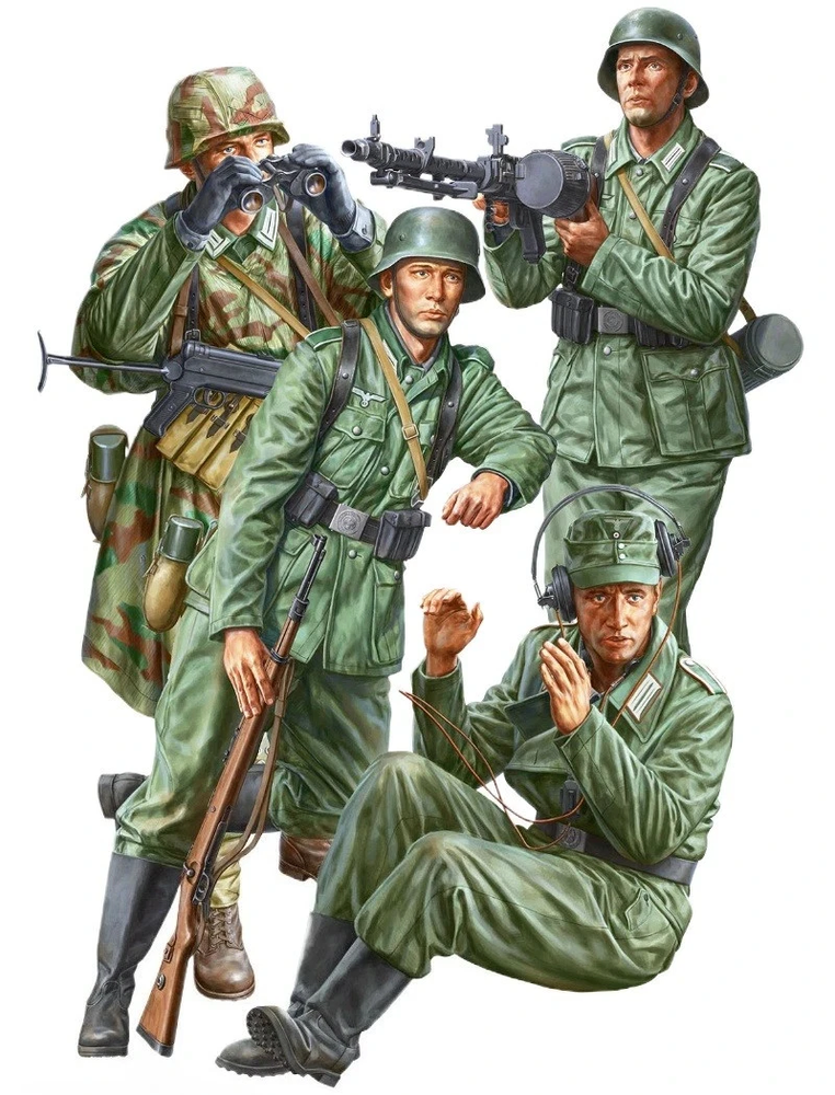 1/16 Resin Model Kit WWII German Half Track Crew 4 Figures Unassembled Toys