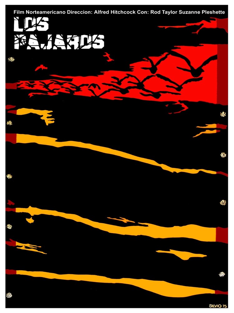 Los pajaros, Birds American film Decor Poster.Graphic Art Interior design.3704