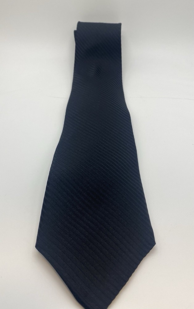 Hart Schaffner Marx black 100% Silk Striped Men's Tie Woven Classic