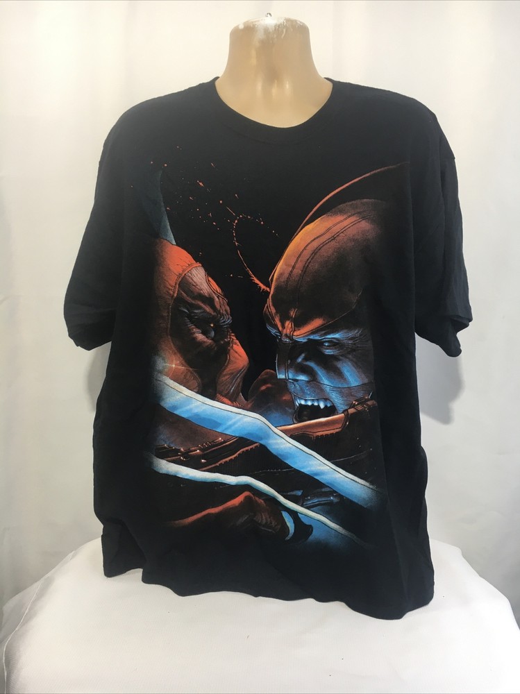 Vintage Marvel Comics Tee Wolverine vs. Deadpool Mad Engine XL T-Shirt Y2k