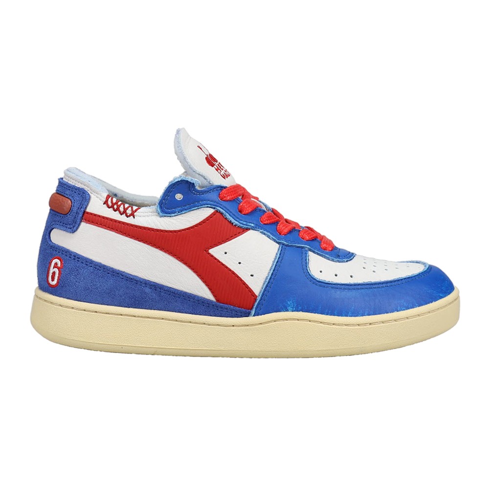 diadora Mi Basket Row Cut Philly 6 Lace Up  Mens White Sneakers Casual Shoes 177