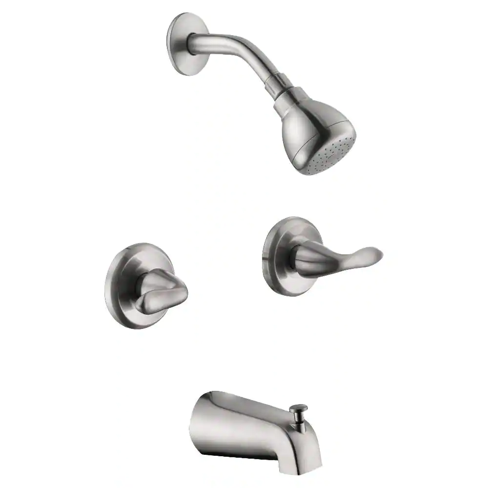 Constructor 2-Handle 1-Spray Tub and Shower Faucet 1.8 GPM in Brushed Nickel (Va