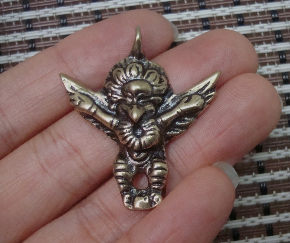 Vintage Handmade Solid Brass Roc Ancient Bird Figurine Pendant Bags Dangle