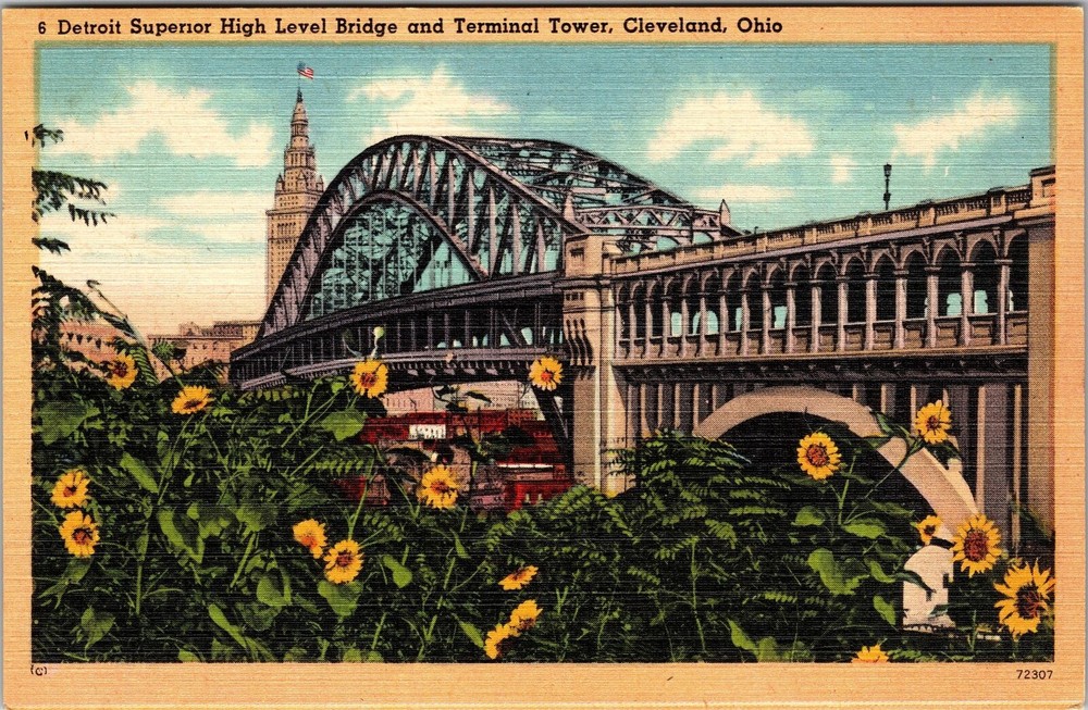 Cleveland OH-Ohio, Detroit Superior High Level Bridge, Vintage Postcard