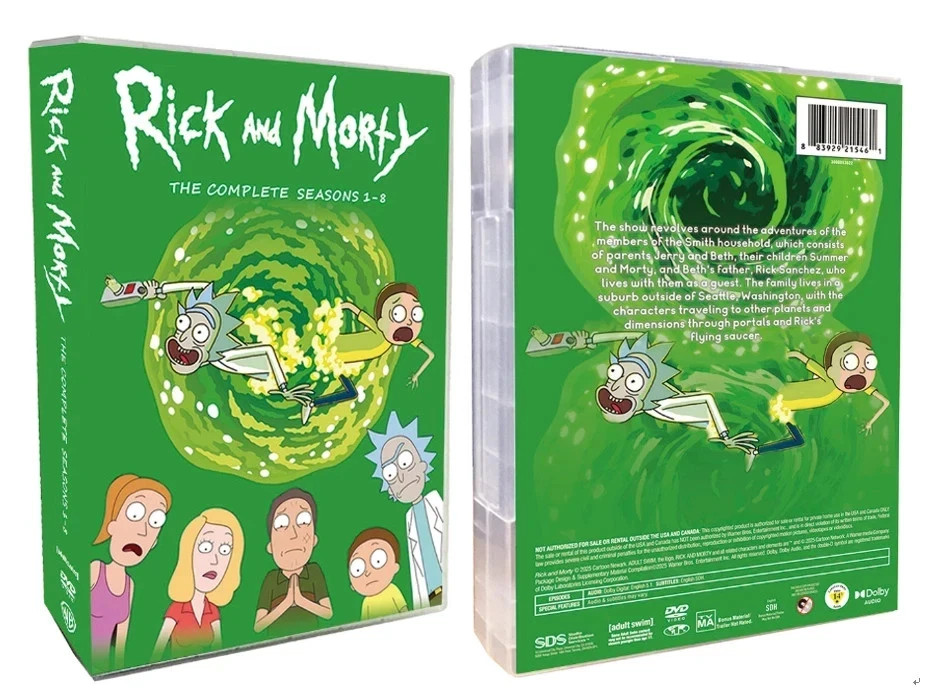 Rick and Morty : Complete Series, Season 1-8 (DVD , 16-Disc Box Set)new