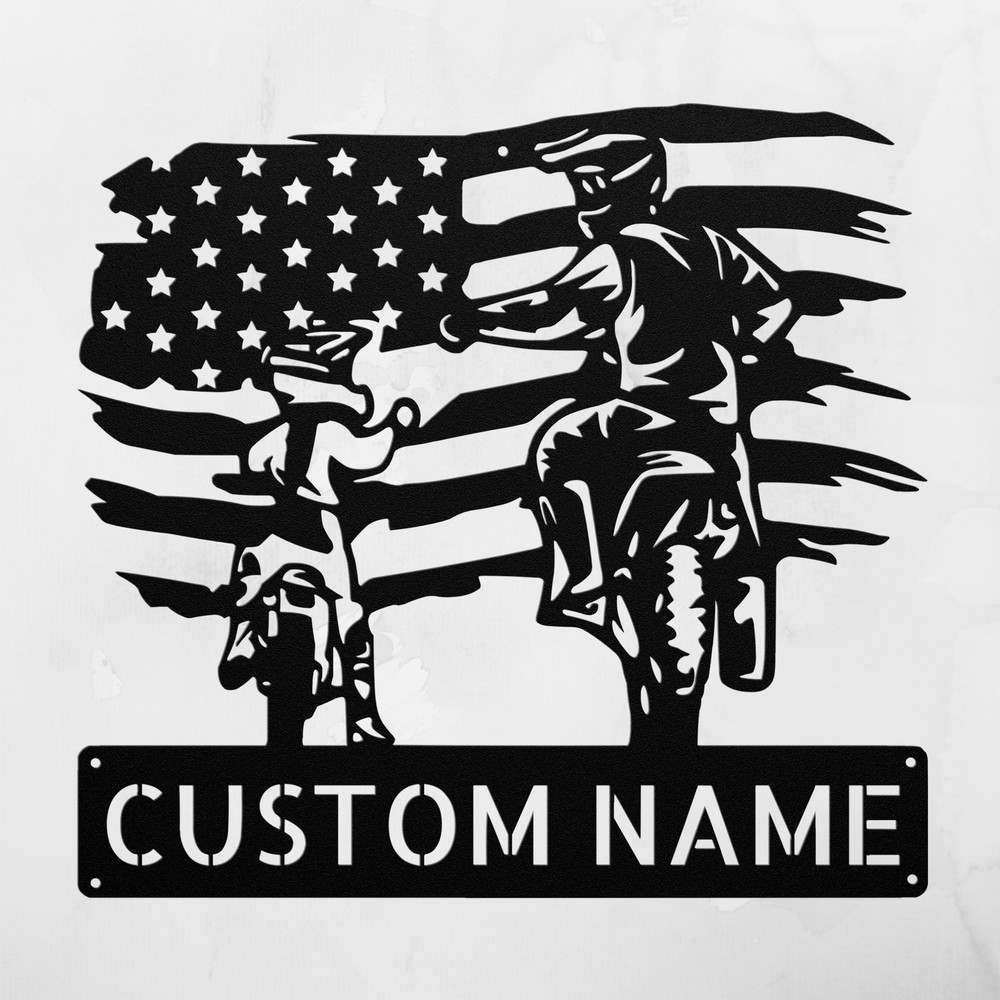 Personalized American Motocross Metal Sign Custom Decor Gift for Riders and Fans