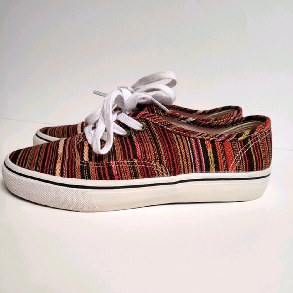 Airwalk Striped Canvas Lace Up Sneakers Womens Size 7.5