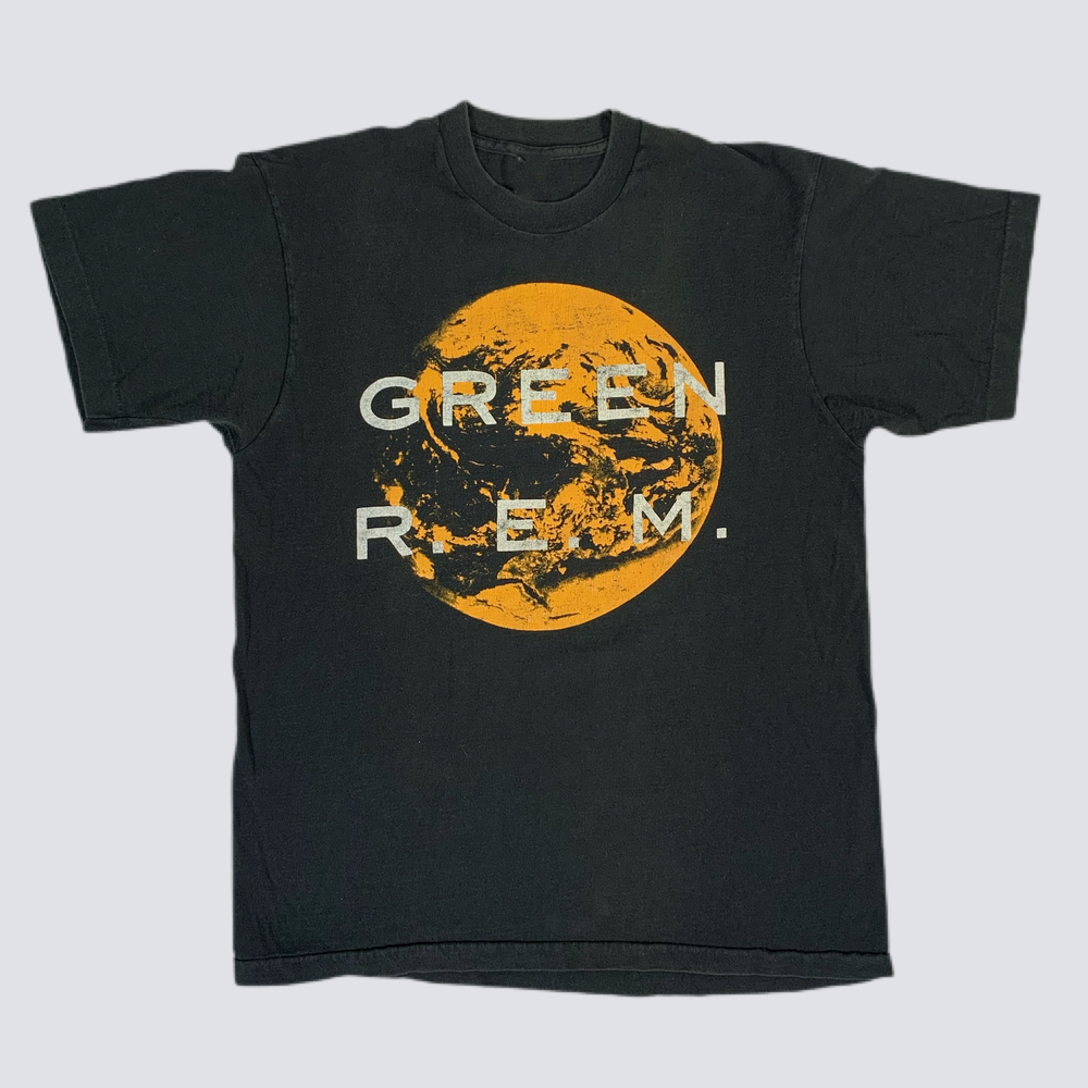 Vintage R.E.M. - Green  Short Sleeve Cotton Black All Size Shirt AH1209
