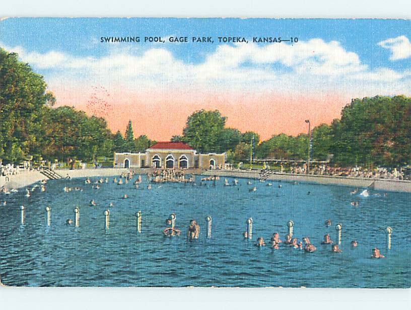 Unused Linen PARK SCENE Topeka Kansas KS hk6564