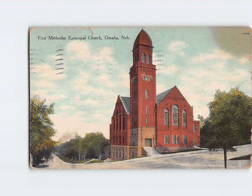 Postcard First Methodist Episcopal Church Omaha Nebraska USA North America