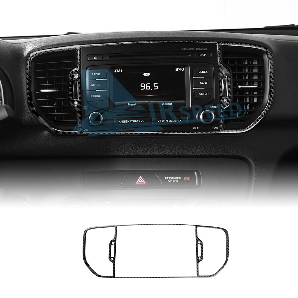 For Kia Sportage 2017-2019 Carbon Fiber Center Air Vent Frame Trim Cover Black