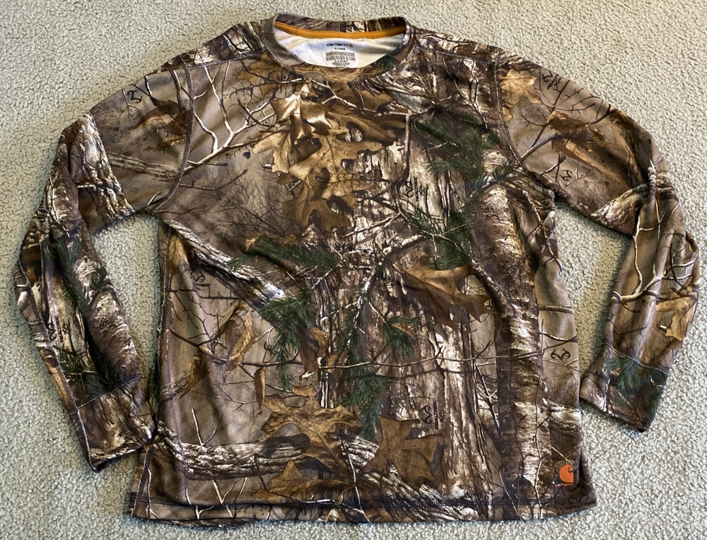 Carhartt x Realtree Force Extremes Camo Long Sleeve Tee Mens XL Hunting Fall
