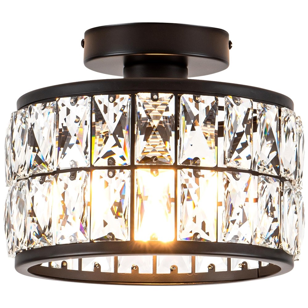 Crystal Ceiling Light Fixture, Modern Semi Flush Mount Ceiling Light,Crystal ...