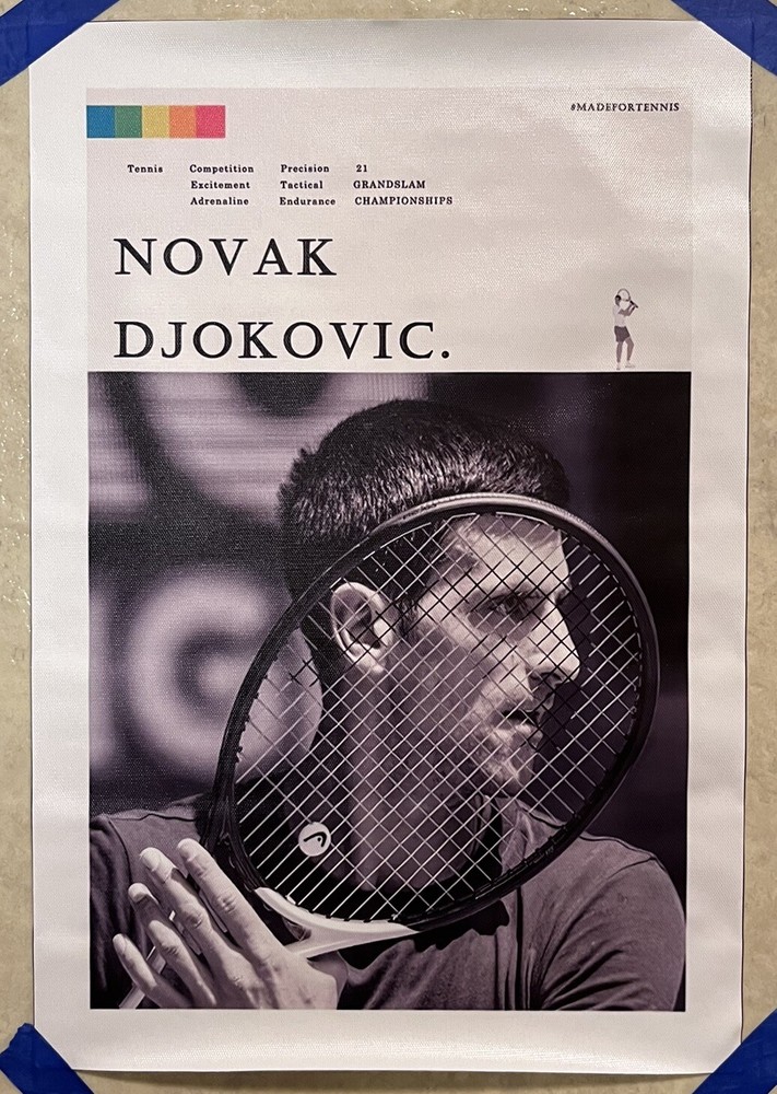 Novak Djokovic Tennis Motivational Wall Art 12x18 Sports Canvas Print