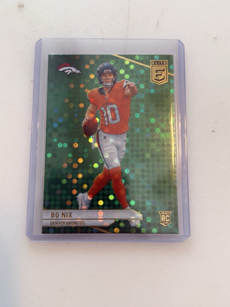 2024 Panini Donruss Elite Bo Nix #175 Green Disco Rookie Denver Broncos