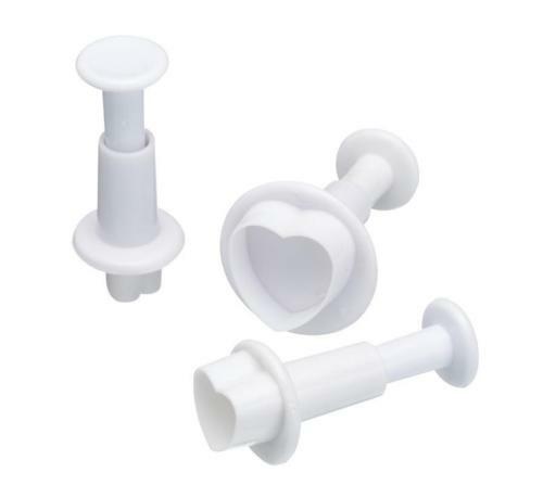 3 Pcs Heart Plunger Cake Decorating Tool Fondant New