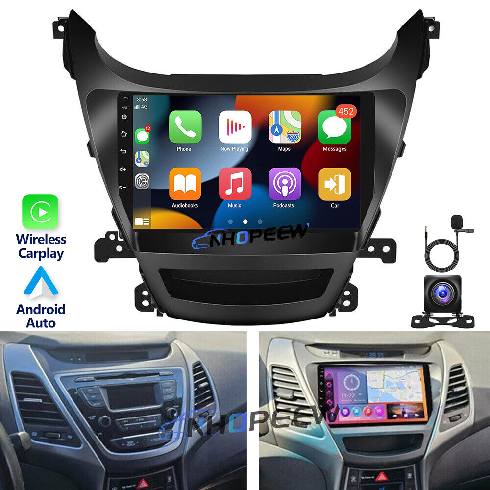 For Hyundai Elantra 2014-2016 Apple Carplay Car GPS Stereo Radio Android 15 64GB
