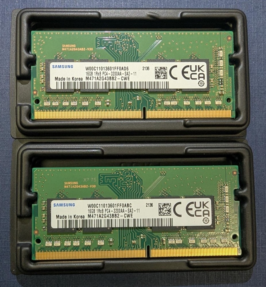 Samsung M471A2G43BB2-CWE 32GB (2x16GB) 1Rx8 PC4-3200AA DDR4 SODIMM RAM - Tested