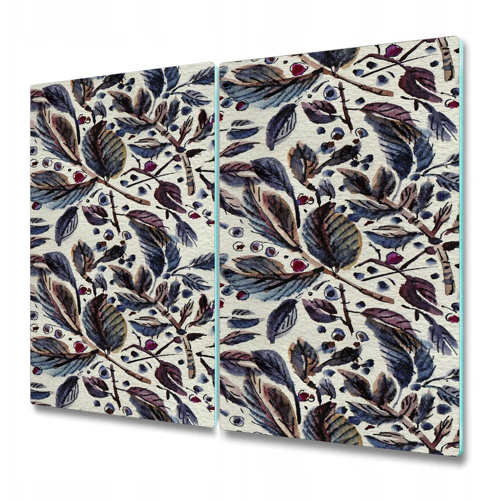 Glass Worktop Saver Kitchen Vintage Leafs Watercolour Leaf Nature 2x30x52