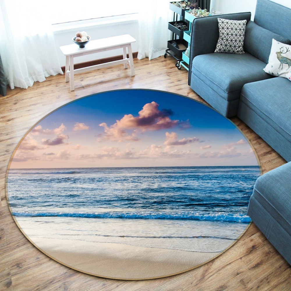 3D Beach Waves Clouds NAO4336 Game Rug Mat Elegant Photo Carpet Mat Fay