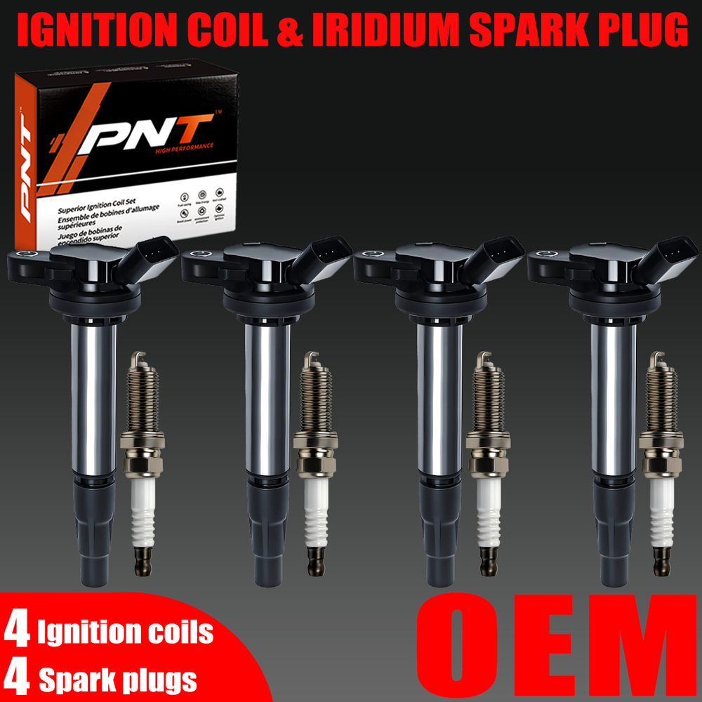 Brand 4X OEM Ignition coil & 4 Iridium Spark plugs For Toyota Corolla 1.8L UF596